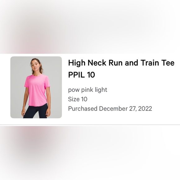 Lululemon High Neck Running & Training Shirt Size 10 - Picture 3 of 6